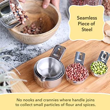 Measuring Cups and Spoons Set of 15, Stackable Cups, Long Handle with Leveler Fits Narrow Jars, 304 Premium Stainless Steel, Kitchen Gadgets for Liquid & Dry Ingredients Cooking Baking - Image 6