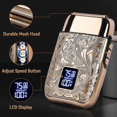 Ufree Close Shave Electric Foil Shavers for Men, 3-Speed Electric Razor, Bald Head Shavers, Face Shaving Beard Trimmer with LCD Display, Gifts for Men - Image 3