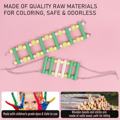HASSLICKIT Wooden Ladders Bird Swing, Bird Cage Accessories, Climbing Hanging Cage Stands Colorful Toys for Budgerigar, Parakeet, Conure, Cockatiel, Mynah, Love Birds, Finches, BLUE,YELLOW - Image 5