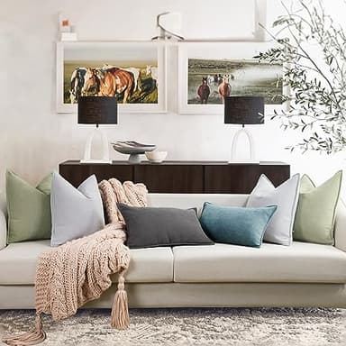ZWJD Sage Green Pillow Covers 20x20 Set of 2 Chenille Throw Pillow Covers with Elegant Design Soft and Luxurious Decorative Throw Pillows for Couch, Bed, and Home Decor - Image 6
