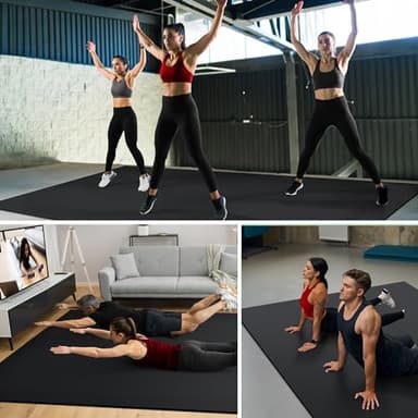 GymCope Large Exercise Mat for Home Workout,12‘x6’/10'x6'/9'x6'/8'x6'/7'x5'/6'x4' (7mm) Extra Thick Workout Mat, High-Density Gym Mat for Cardio, Jump Rope, MMA, Weights (Shoe-Friendly) - Image 7