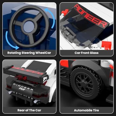 Mould King Speed Champion Car Building Toys with Acrylic Display Case Model Race Car Toy Building Blocks Kit, Collectible Racing Vehicle Set for Kids Age 8+ Teens Adults - Image 4