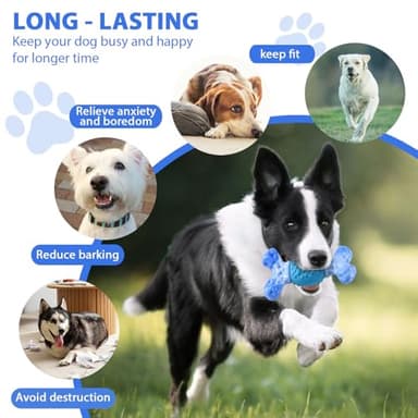Rensh Tough Dog Chew Toys for Aggressive Chewers, Almost Indestructible Dog Toys for Medium Large Breed, Super Bone Chew Toy to Keep Them Busy & Reduce Boredom, Teeth Cleaning & Training, Milk Flavor - Image 4