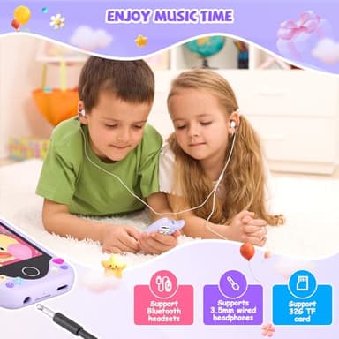 Kids Smart Phone for Girls Gifts - Toddler Christmas Birthday Gift for Age 3 4 5 6 Year Old, Kids Cell Phone Toy with Touchscreen, Dual Cameras, Learning, Kid Mp3 Player, Games with 32 GB Card - Image 6