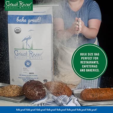 Great River Organic Milling Organic Dark Rye Flour | Whole Grain, Non-GMO, Kosher, Unbromated | Earthy Flavor for Rye Bread, Sourdough Starter, Bagels, Crackers & Artisan Baking | 25 Lb - Image 4