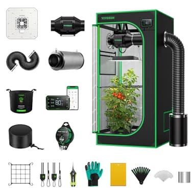 VIVOSUN GIY Smart Grow Tent System 2x2, WiFi-Integrated Grow Tent Kit, with Automate Ventilation and Circulation, Schedule Full Spectrum 100W LED Grow Light, and GrowHub E42A Controller - Image 1