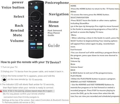 Fire Stick Remote Replacement Control for Fire Stick 2nd Gen, 3rd Gen, Lite, 4K,4K MAX, Fire Cube 1st Gen, 2nd Gen, 3nd Gen, Fire 3rd Gen PendantDesign Voice Replacement Control 5.5 2025 New - Image 4