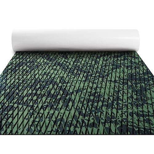 FOCEAN Boat Flooring EVA Foam Boat Decking Camo Marine Flooring Self-Adhesive Marine Mat for Motorboat RV Yacht Kayak, 94.5''x 47.2'', Olive Camo - Image 1