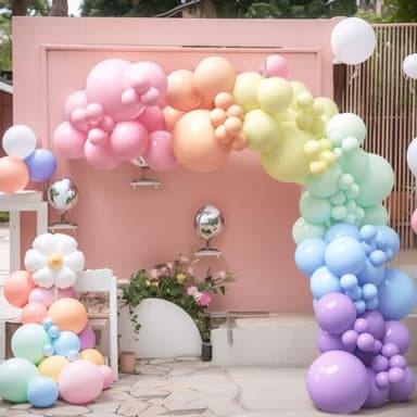 HOUSE OF PARTY 140PCS Pastel Rainbow Balloon Arch Garland Kit - Balloon Arch Kit-Birthday Balloons, Globos para Decoracion de Fiestas | Ideal for valentines day Baby Shower Party Decorations - Image 5