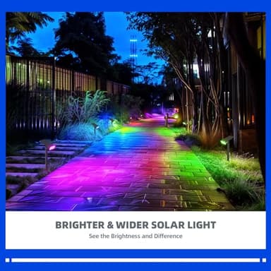 Barrina WRGB Solar Lights Outdoor, Color Changing Solar Landscape Lighting with 360° Horizontal Adjustable, RGB Solar Spotlights Outdoor for Outside, 6 Packs - Image 4