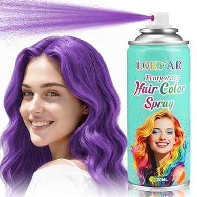 Purple Hair Spray Temporary Hair Color Spray for Women Men, Washable Temporary Dark Purple Hair Dye Paint Wax Hairspray for Halloween Cosplay Festival Party Costume Makeup, 4.06 oz - Image 1