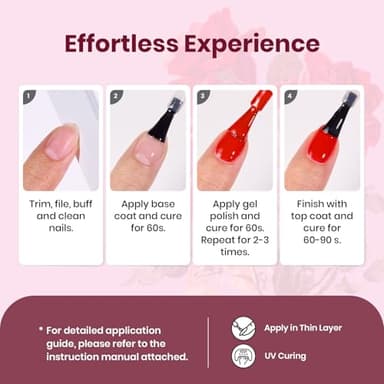 Beetles Burgundy Purple Gel Nail Polish Set - 6 Color Fall Dark Purple Maroon Mauve Plum Gel Polish Kit, Soak Off UV LED Nail Gel for Autumn Manicure Nail Art Gifts for Women - Image 7