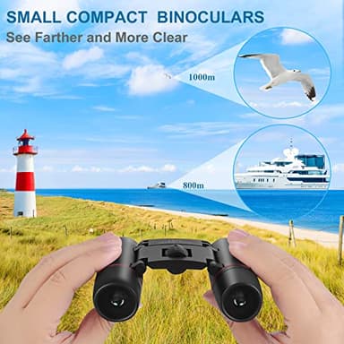 AHFLRITO Compact Binoculars, Lightweight Foldable Small Binoculars for Adults and Kids, Portable Waterproof for Bird Watching, Traveling, Theater, Opera, Concert, Hiking, Sightseeing - Image 4