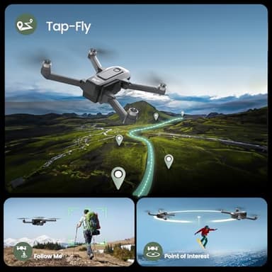WeFone Drones with Camera for Adults 4k, WF30 GPS Follow Me Drone for Beginners Kids Foldable FPV RC Quadcopter, Return Home, Brushless Motor, 5G Transmission, 40 Mins Flight Time, 2 Batteries - Image 5
