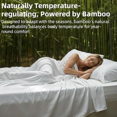 GOKOTTA Queen Sheet Set 4 Pcs,100% Rayon Derived from Bamboo Sheets,Cooling Sheets Queen for Hot Sleepers,16 Inch Deep Pocket Queen Size Bed Sheets with Elastic Corner Straps,Silky Soft -Bright White - Image 3