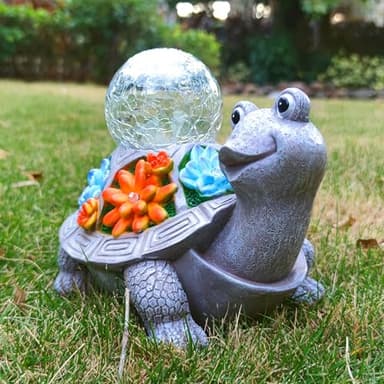 JOYBEE Solar Turtle Garden Statue Outdoor Decor-Turtle Solar Figurines Lights Decorations for Patio Yard Lawn Ornaments-Turtle Gifts for Birthday Easter Housewarming(Color) - Image 7