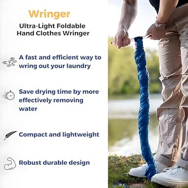 HeYi Home Ultra-Light Manual Clothes Wringer - Hand Crank Laundry Dryer for Lightweight Clothing & Towels, Portable w/Camp/Travel/Off-Grid Use, Compact Eco-Friendly Design - Durable & Space-Saving - Image 6