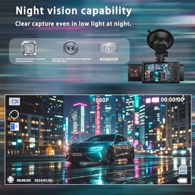 Dash Camera for Cars Dash cam car dashcam TIK tok Driving Recorder Video Recorder HD Three-Camera car Recorder, Support Loop Recording - Image 6