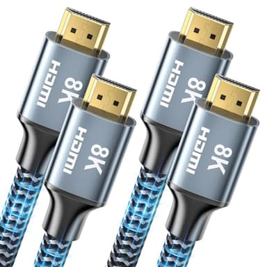 CABNEER 8K HDMI Cable 10 ft 2Pack, 48Gbps High Speed HDMI 2.1 Cable, Braided HDMI Cable 2.1 8K 60Hz 4K 120Hz Support for HDR eARC HDCP 2.2/2.3, HDMI Cord Compatible with HDTV, Laptop, Monitor, PC - Image 1