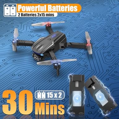 X-shop Drone with 1080P Camera for Kids Adults, Foldable RC Quadcopter with One Key Take Off/Land, Gesture Selfie, 3D Flip, 2 Batteries, Carrying Case, Toy Gift for Beginners - Image 4