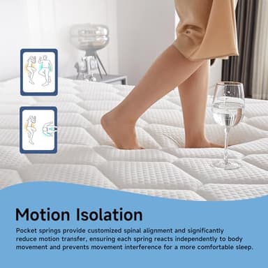 Uapev Full Mattresses,10 Inch Full Size Mattress in A Box, Memory Foam Hybrid Mattress with Individual Pocket Spring for Motion Isolation & Strong Edge Support, Stress & Pressure Relief, CertiPUR-US - Image 6
