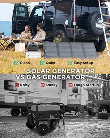 EF ECOFLOW RIVER 2 Max Solar Generator 512Wh Long-life LiFePO4 Portable Power Station& 160W Solar Panel for Home Backup Power, Camping & RVs 100% Charged in 60m with 3000+ Cycles & Up to 1000W Output - Image 8