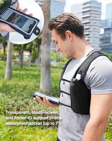 Zelvot Running Vest for Men Women, USA Original Patent, Adjustable Chest Straps Running Hydration Vest with 500ml Soft Flask, Lightweight Breathable Reflective Running Vest for Hiking - L/XL - Image 4