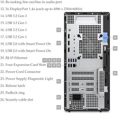Dell OptiPlex 7010 Plus 7000 Tower Premium Business Desktop Computer, 13th Gen Intel 16-Core i7-13700, 64GB DDR5 RAM, 1TB PCIe SSD, RJ-45, 3 DisplayPorts, Type-C, 9 USB, Windows 11 Pro - Image 6