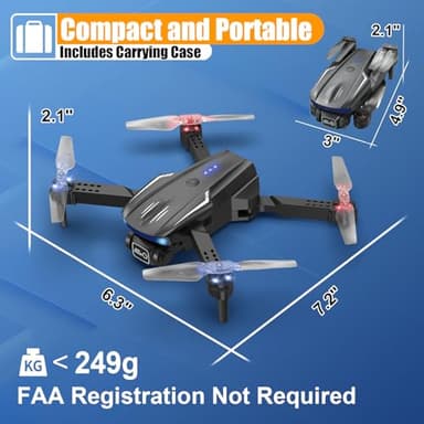 X-shop Drone with 1080P Camera for Kids Adults, Foldable RC Quadcopter with One Key Take Off/Land, Gesture Selfie, 3D Flip, 2 Batteries, Carrying Case, Toy Gift for Beginners - Image 7