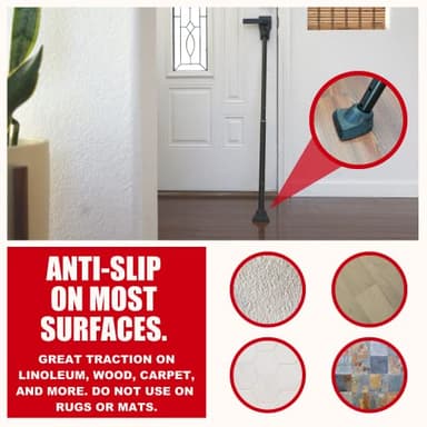 SECURITYMAN 2-in-1 Door Security Bar & Sliding Patio Door Security Bar (2 Pack) via Interchangeable Caps - Heavy Duty Iron Construction Door Stoppers Lock for Home, Apartment, Travel Hotel - Black - Image 6