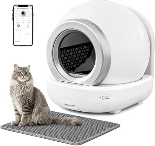 Greesum Automatic Self-Cleaning Litter Box for Multi-Cat Homes: Safe, APP-Controlled, Low Noise | Includes Mat & 1 Garbage Bags - Image 1