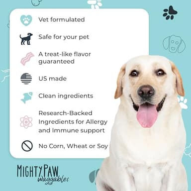 Mighty Paw Waggables Allergy Immune + Itch (Made in The USA) -Dog Chews Anti-Itch for Dogs. Allergy Support Vitamins for Skin and Coat Allergies. Omega 3 & Quercetin for Pets 120 Ct - Image 4