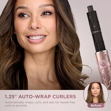 Shark FlexStyle Air Styling & Drying System, Powerful Hair Dryer Brush & Multi-Styler with Auto-Wrap Curlers, Concentrator Attachment and Storage Bag, Blossom Bliss, HD432RS - Image 2