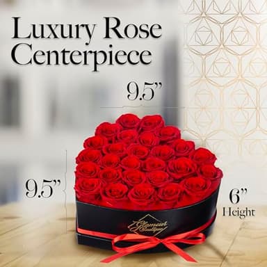 GLAMOUR BOUTIQUE 27 Flower Forever Heart Shape Box - Preserved Roses Gift for Her, Preserved Flowers, Red - Image 7
