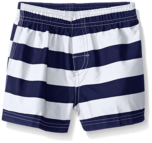 Kanu Surf Baby Troy Quick Dry Beach Swim Trunk, Troy Navy/White, 12 Months - Image 1