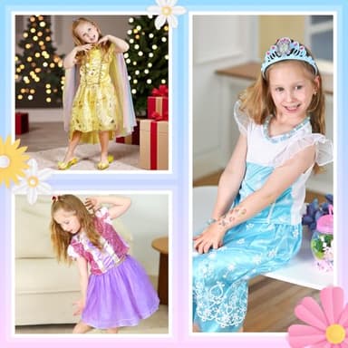 Meland Princess Dress Up for Girls 3-6, Dress Up Clothes for Girls with Princess Shoes Toy, Birthday Gift for Toddlers - Image 7