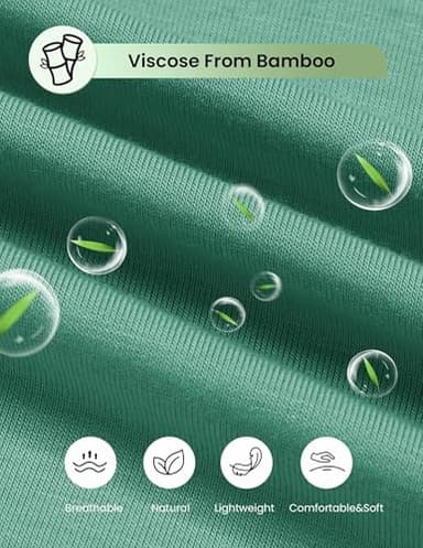 Ekouaer Pajama Set for Women Viscose from Bamboo Short Sleeve Tops and Shorts Set 2 Piece Lounge Set Green - Image 6