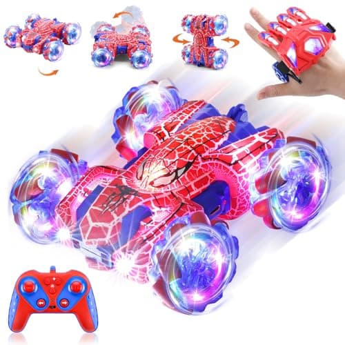 Punieayi Gesture Sensing Remote Control Car, 2.4Ghz RC Cars with Wholebody Light & Headlight, Hand Controlled Double Sided Rechargeable RC Stunt Car Spider Toys for Boys 4-6 5-7 8-13 - Image 1