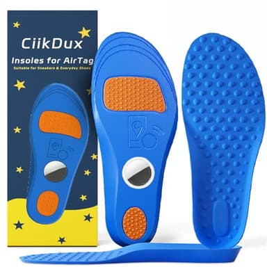 CiikDux AirTag Tracker Shoe Insole for Kids - Hidden AirTag Holder Shoe Inserts, Cut-to-Fit Comfortable Insoles for Sneakers & Everyday Shoes (Blue, 175-190mm Kid 11.5-Kid 13) - Image 1