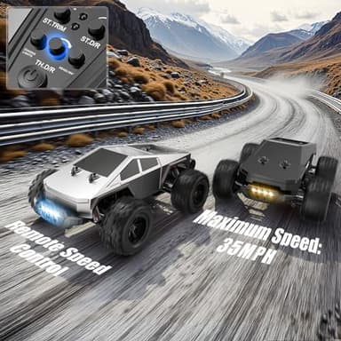 WayEee RC Car 1/16 Brushless Fast Cars Toys for Adults and Boys 8+, Max 35 mph High Speed 4X4 Truck, 2.4GHz Remote Control, 2 Replaceable PVC Shell, All Terrain Vehicle, Colorful LED Lights - Image 2