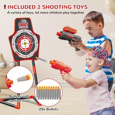 GMAOPHY 2 Pack Bow and Arrow Toy for 5 6 7 8 9 10 11 12 Year Old Boys, Birthday for Kids, Indoor Outdoor Sport Games Toys for Ages 4-8 8-12, LED Light Up Archery Set with 20 Toy Arrows (Red) - Image 4