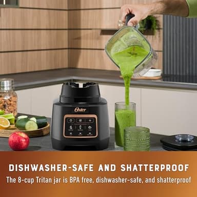 Oster Extreme Mix Blender, 1500-Watt High-Speed Countertop Blender with 64oz Jar & Auto Programs, Perfect for Smoothies, Milkshakes, Salsa - Image 6