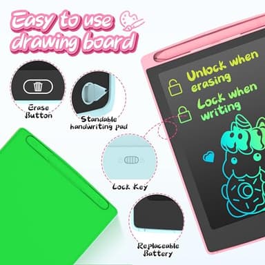 3 Pack LCD Writing Tablet, Colorful Toddler Drawing Tablet Doodle Board for Kids, Erasable Reusable Electronic Drawing Pad, LEYAOYAO Educational and Learning Toy for 3-6 Years Old Boy and Girl - Image 2