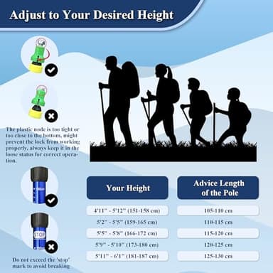 TheFitLife Nordic Walking Mountaineering Anti Shock Hiking Trekking Walking Trail Poles, 2-Pack, Folding Collapsible Alpenstocks, Ultralight for Travel Mountaineering (Blue) - Image 5