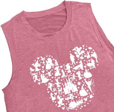 Magic Castle Tank Top Women Magic Kingdom Castle Shirt Girls Trip Graphic Tees Vacation Birthday Sleeveless Tops-S (Red) - Image 4