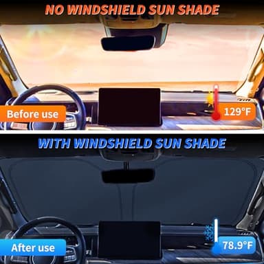 Tacoma Custom Windshield Sun Shade for Toyota Tacoma 2016 2017 2018 2019 2020 2021 2022 2023 2024 2025 Front Window Sunshade Sun Visor 400D Shade Blocks UV Rays Car Accessories - Image 2