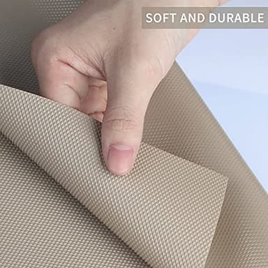 Kitchen Shelf Liner Drawer Liners, Non-Adhesive Refrigerator Liners Waterproof Fridge Mats with Strong Durable Kitchen Cabinets Mat for Drawers, Shelves, Pantry Khaki - Image 2