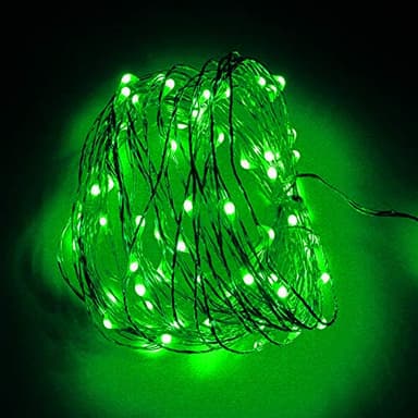 Twinkle Star 33FT 100 LED Silver Wire String Lights, St Patricks Day Fairy Lights Battery Operated LED String Lights for Christmas Wedding Party Home Holiday Decoration, Green - Image 3