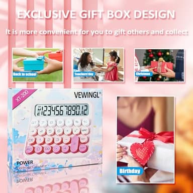 VEWINGL Mechanical Switch Calculator, 12 Digit Large LCD Display and Buttons, Great for Everyday Life and Basic Office Work, with Battery - Image 4