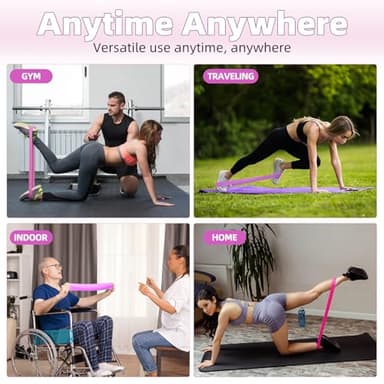 Resistance Loop Exercise Bands, Resistance Bands Exercise Bands for Home Fitness, Stretching, Strength Training, Physical Therapy,Elastic Workout Bands for Women Men Kids, Set of 5 (Assorted) - Image 4